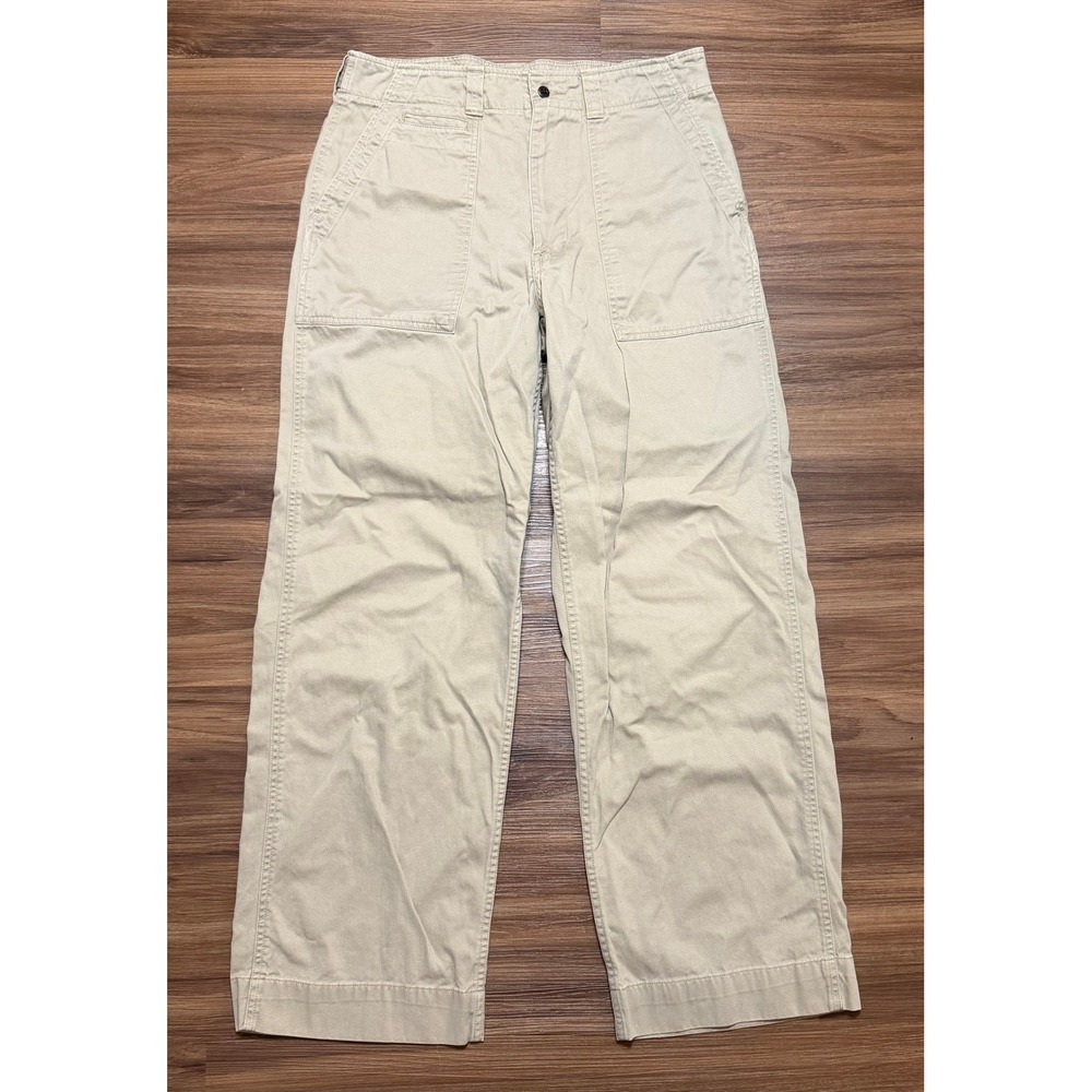 VTG Polo Ralph Lauren Reverse Sateen Utility Khaki Tan Pants Men's Sz 32x32